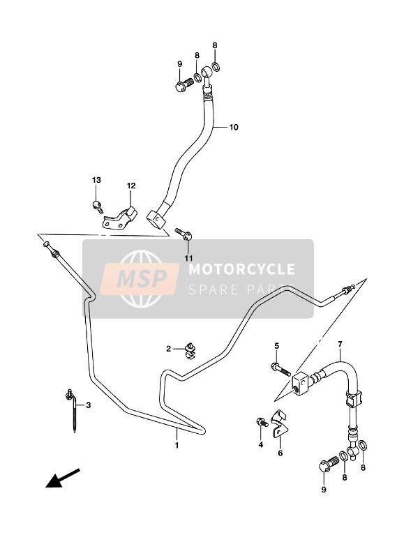 Suzuki UH125A BURGMAN 2016 Flexible de frein arrière (UH125 P53) pour un 2016 Suzuki UH125A BURGMAN